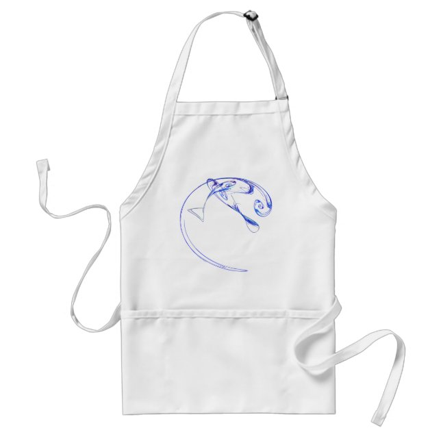 Fractal - Three Blue Fish Standard Apron (Front)