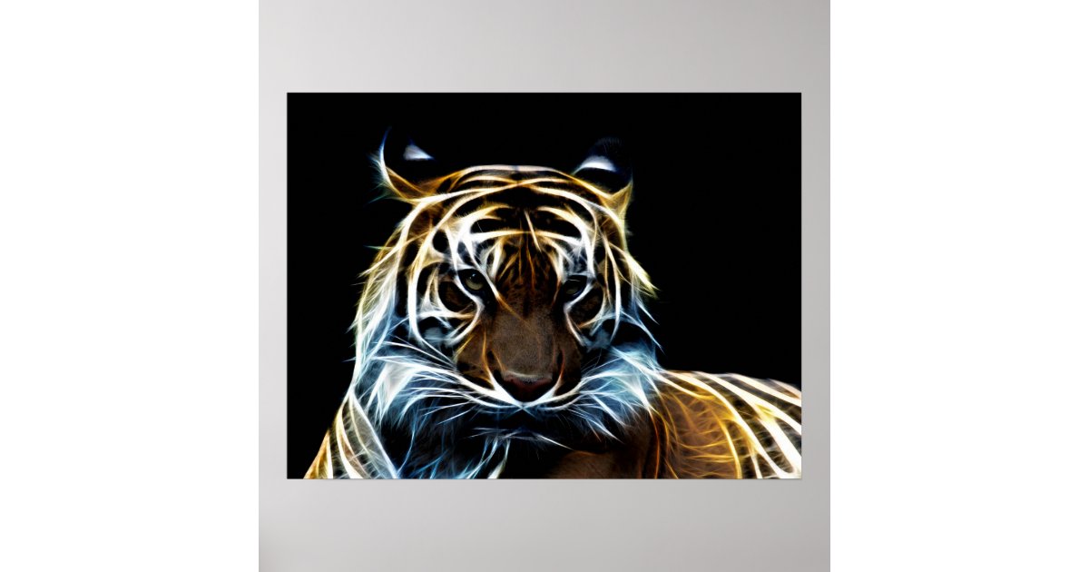 Fractal tiger poster | Zazzle