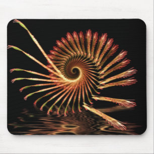 Fractal Timber Shell Swirl Mousepad