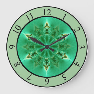 FRACTAL TIME CLOCK. FRACTAL STAR FLOWER DESIGN LARGE CLOCK