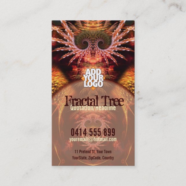Fractal Tree Visionary New Age w/ Logo Business Ca Card (Front)