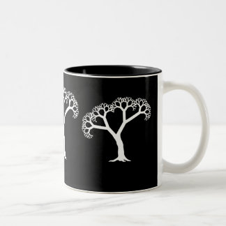 Fractal Tree White Two-Tone Coffee Mug