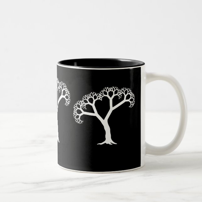 Fractal Tree White Two-Tone Coffee Mug (Right)
