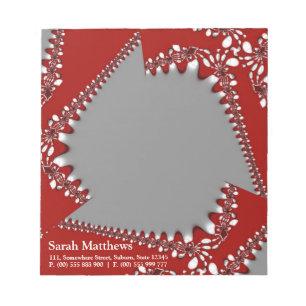 Fractal Twist Red+Silver Custom Notepad