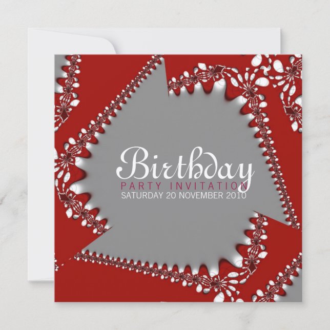 Fractal Twista Birthday Invitation (Front)