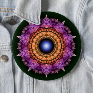 Fractal violet crystal pattern 6 cm round badge