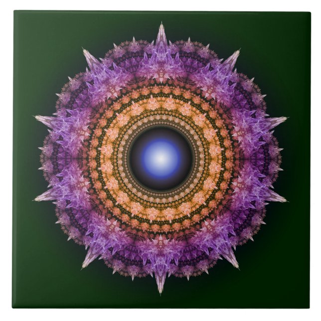 Fractal violet crystal pattern tile (Front)