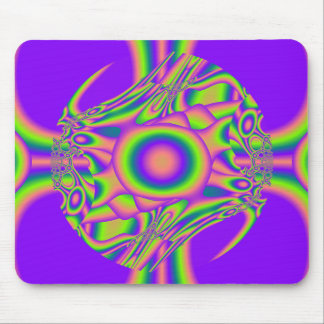 Fractal Warp Purple Green Psychedelic Mouse Mat