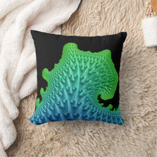 Fractal Wave Artsy Nautical Beach House Cushion