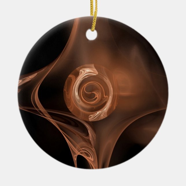 FRACTAL WAVES CERAMIC TREE DECORATION (Front)