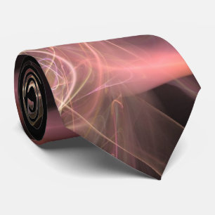 FRACTAL WAVES ,SWIRLS IN ANTIQE PINK BROWN BLACK TIE