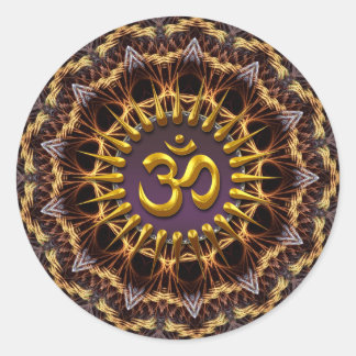 Fractal Weave Golden (Aum) Symbol Sticker