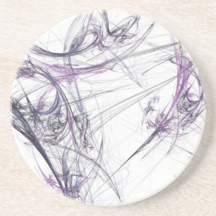 Fractal Web Series-2---Purple White Coaster 1 of