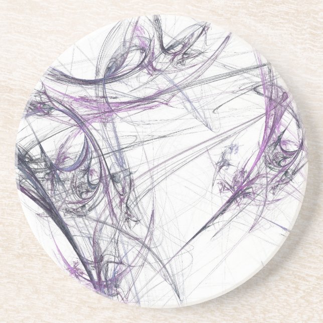 Fractal Web Series-2---Purple White Coaster 1 of (Front)
