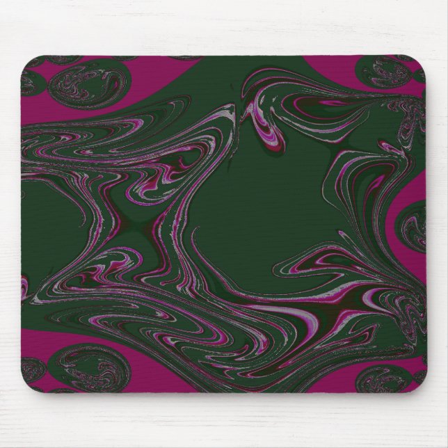 Fractal Wine n Green Mouse Pad (Front)