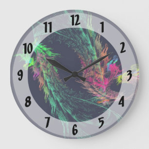 Fractal - Winged Dragon Large Clock