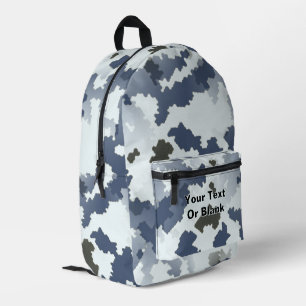 Fractal Winter Camouflage Printed Backpack
