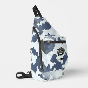 Fractal Winter Camouflage Sling Bag