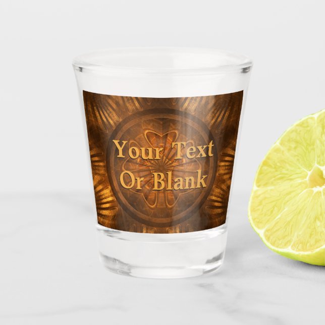 Fractal Wood Carving Shot Glass (Front)