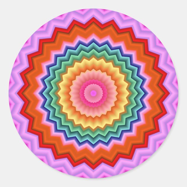 Fractal Zigzag Kaleidoscope Sticker (Front)