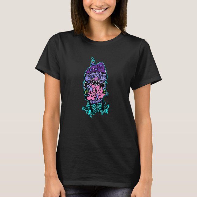Fractalgasm Mushroom World Fantasy Mushroom T-Shirt (Front)