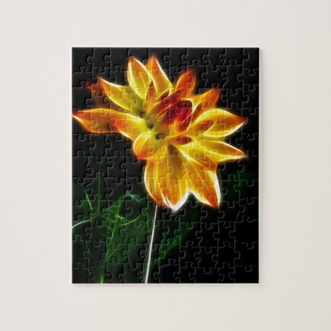 Fractalius Dahlia Jigsaw Puzzle (Vertical)