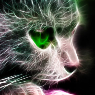 Cat With Green Eyes Wall Clocks Zazzle Uk