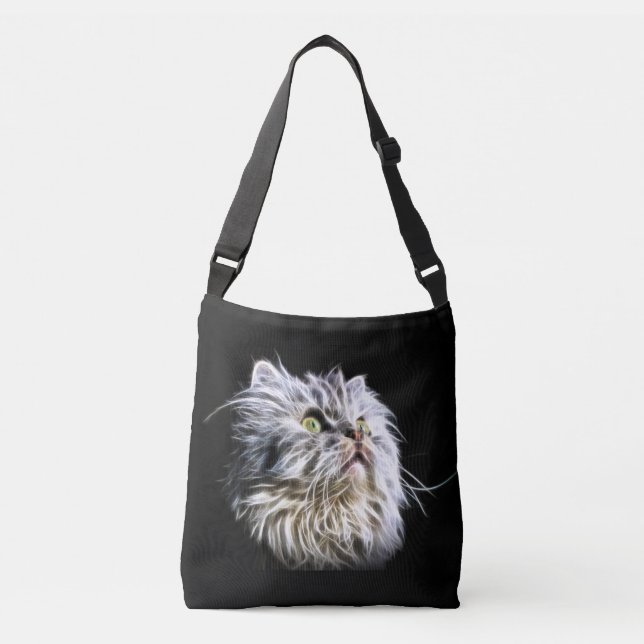 Fractalius persian cat face crossbody bag (Front)
