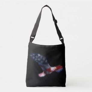 Fractalized American Flag Eagle Patriotic Crossbody Bag