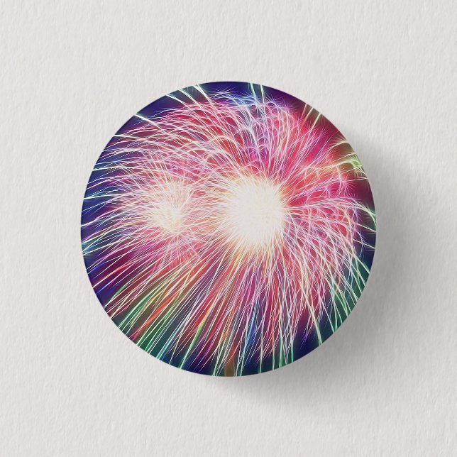 Fractalized Fireworks 3 Cm Round Badge (Front)