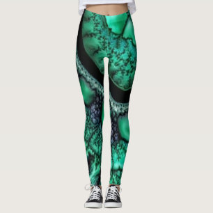 Fractalized malachite4 leggings