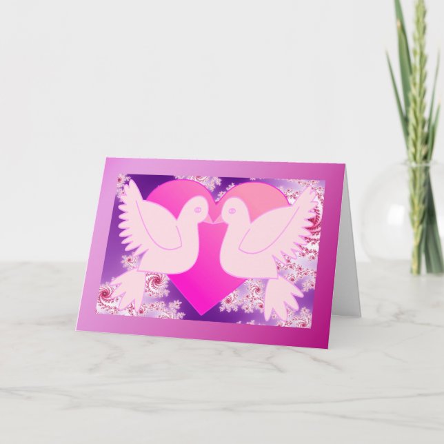 Fractally yours - doves holiday card (Front)
