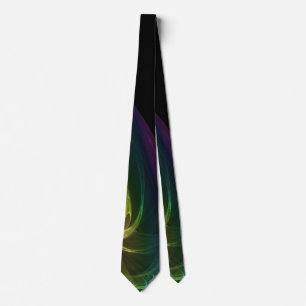 Fractals on black multicolor many to chose from tie
