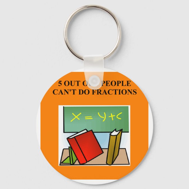 fraction math joke key ring (Front)