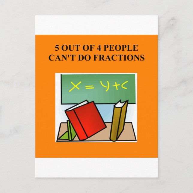 fraction math joke postcard (Front)