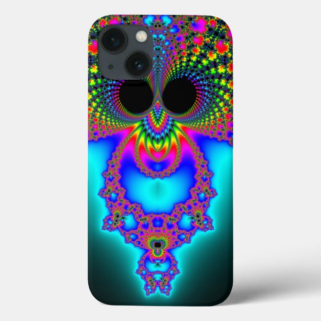 Fractowl Modern Neon Colour Fractal Art Case-Mate iPhone Case (Back)