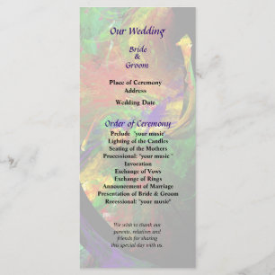 Fractrals - Peacock Wedding Program Programme