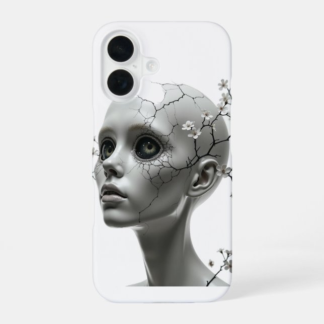 Fractured Bloom iPhone 16 Case (Back)