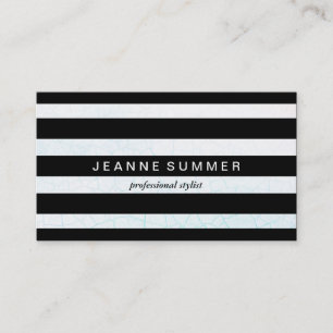 Fractured Colourful Black Stripes Contemporary Business Card
