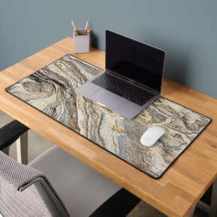 Fractured Colourful Marble Stone Desk Mat