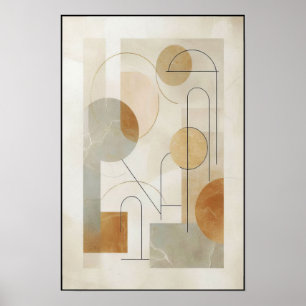 Fractured Earthtone Geometry Poster