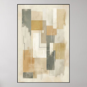 Fractured Earthtone Geometry Poster