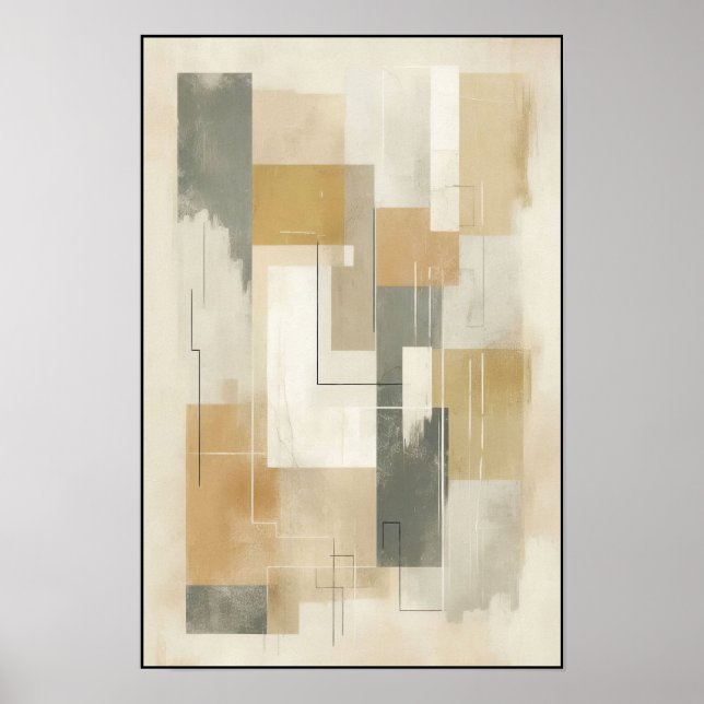 Fractured Earthtone Geometry Poster (Front)