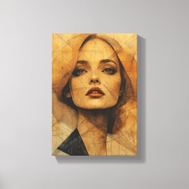 Fractured Elegance - Mosaic Portrait Canvas Print (Front)