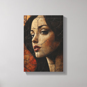 Fractured Elegance - Mosaic Portrait Canvas Print