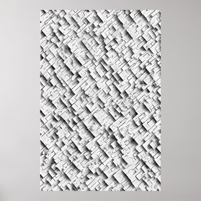 Fractured Geometry: A Sculptural Abstract Poster (Front)