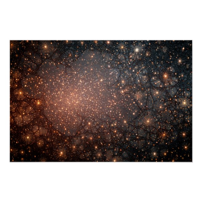 Fractured Nebula Cosmic Web Glow Poster (Front)