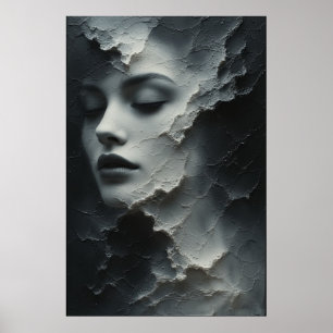 Fractured Serenity: A Surreal Portrait of Identity Poster