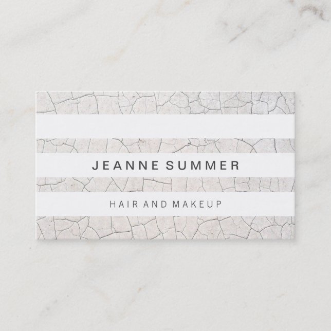 Fractured Stripes White Contemporary Background Business Card (Front)