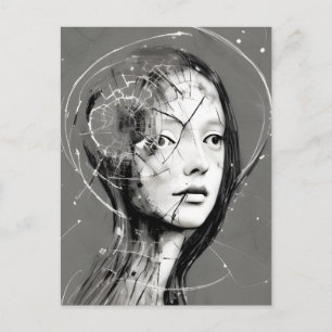 Fractured Woman Postcard